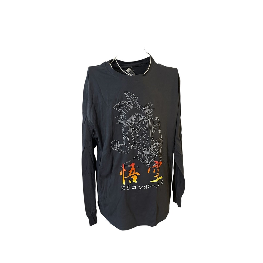 New Dragon Ball Z Goku Graphic Long Sleeve Shirt Black Mens Large DBZ Anime